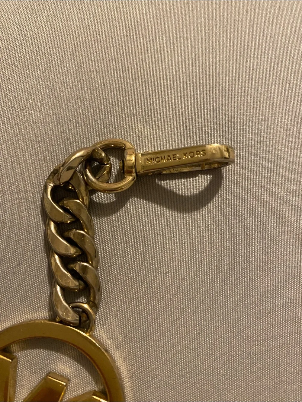 Michael Kors Gold MK Logo Keychain